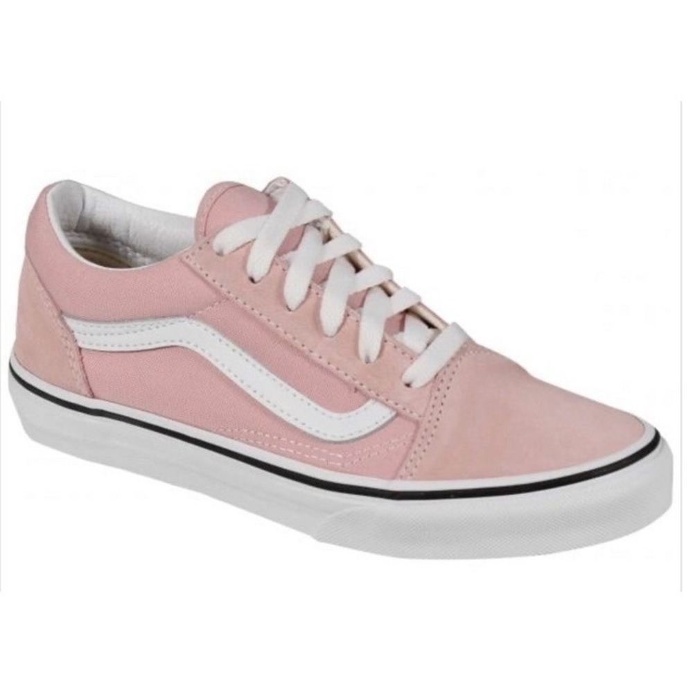 New VANS Old Skool Girls Size 4.5 Powder Pink VNOA4UHZ9AL Lace Low Top Sneakers